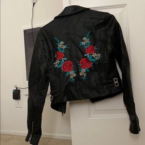 A black leather jacket